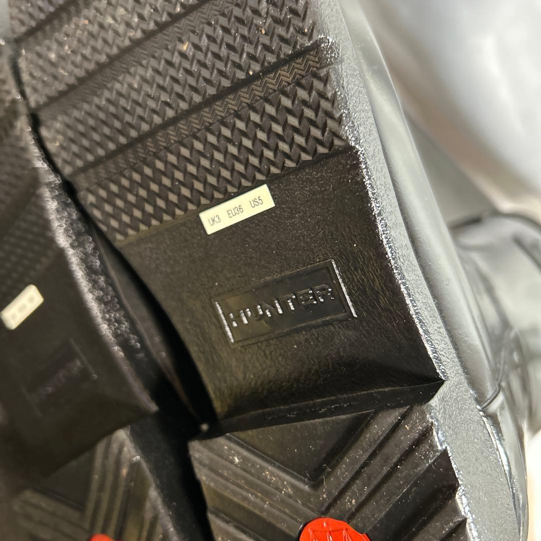 美品 HUNTER ハンター レオパード レインブーツ ショートブーツ UK3