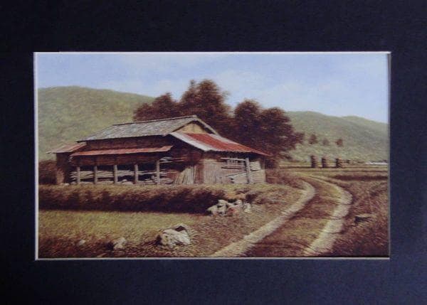 吉田伊佐、『郷』、希少画集より、状態良好、新品木製額・額装付