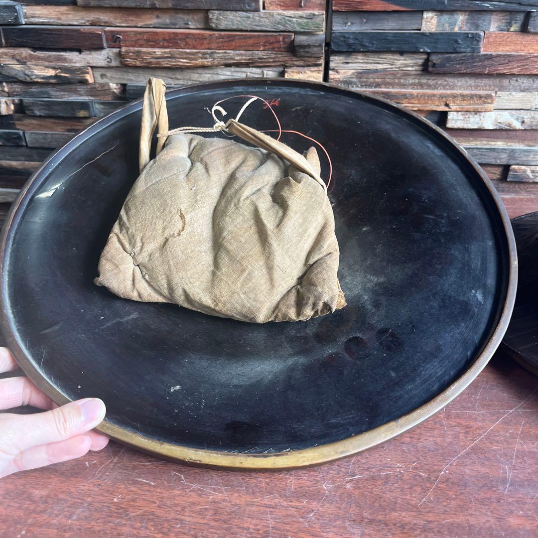 金属製 武具 円形 2点セット　陣笠