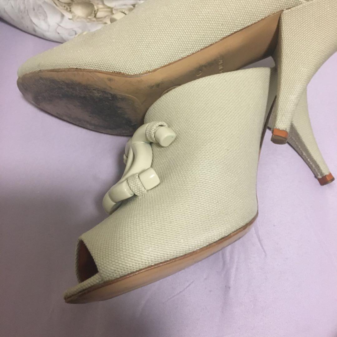CHANEL シャネル　ベージュ　ミュール　ヒール　サンダル　靴