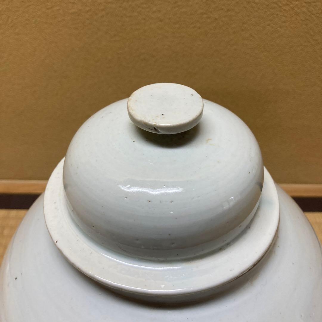 李朝白磁　蓋物壺