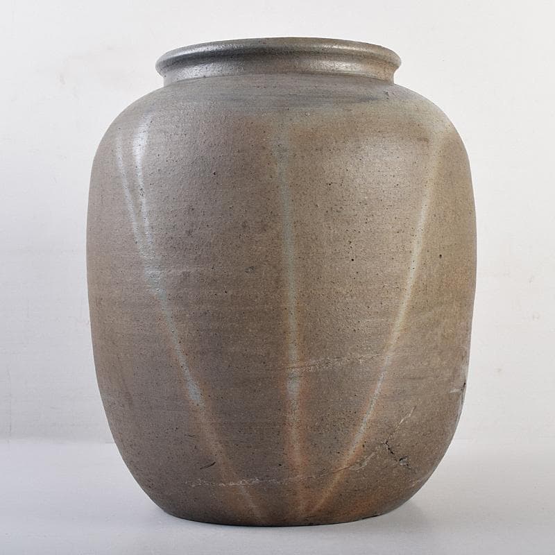 伊部焼　古伊部　大水指　壺　高さ約29㎝　時代箱　MR8815B