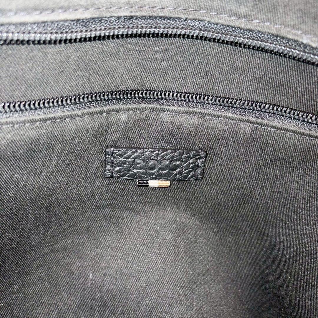 BOSS ビジネスバッグ ブラック レザー　ブリーフケース本革