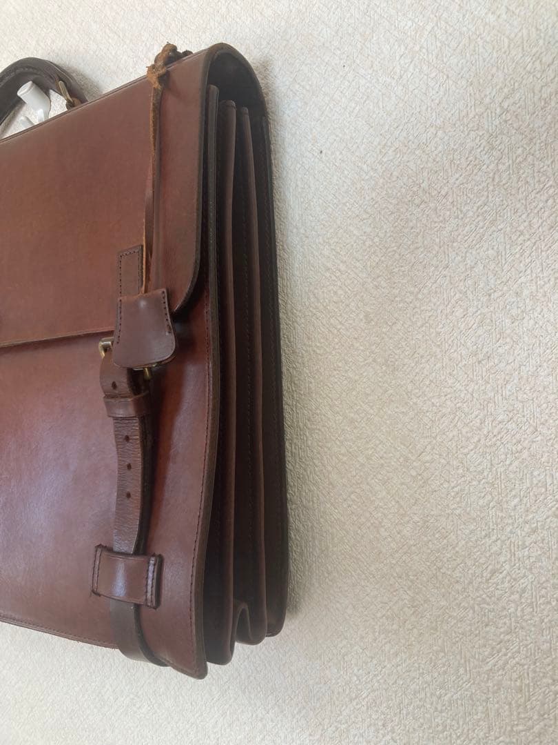 Luggage Label ビジネスバッグ ブライドルレザー 鍵付き チョコ