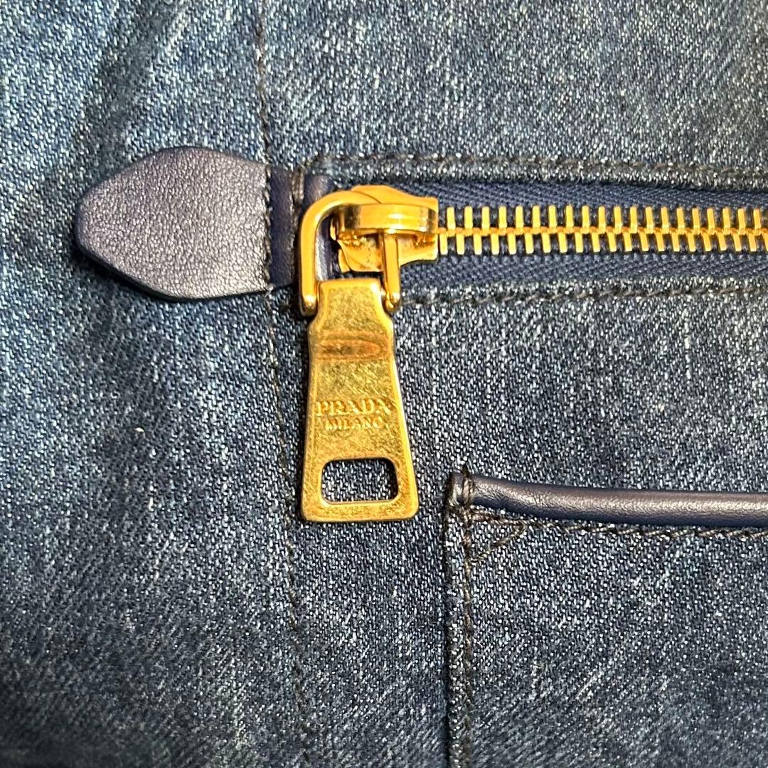 ギャランティカード付き　タグ付き　PRADA カナパ　トートバッグ　デニム