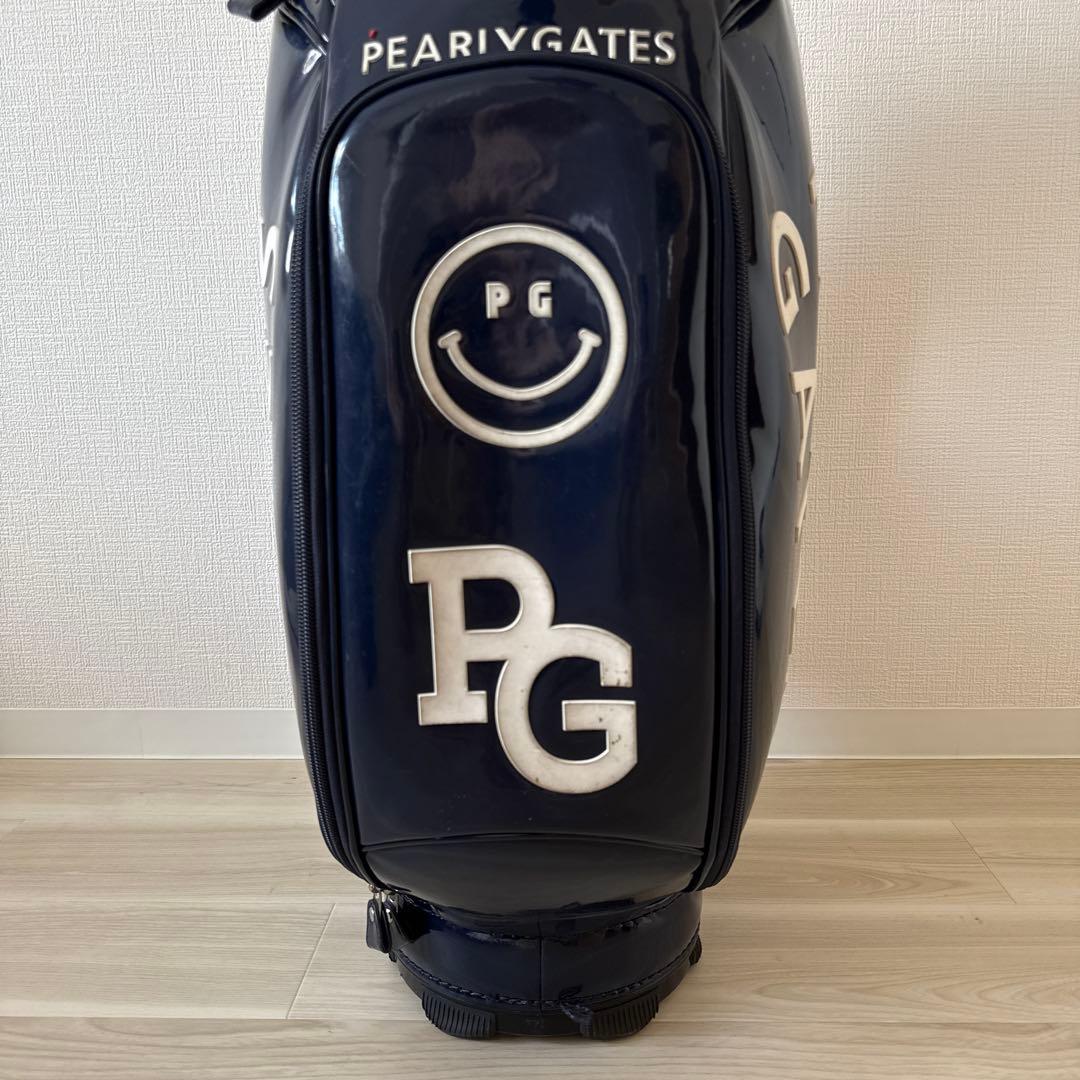 パーリーゲイツ キャディ バッグ トーナメントモデル　紺　ネイビー　エナメル素材