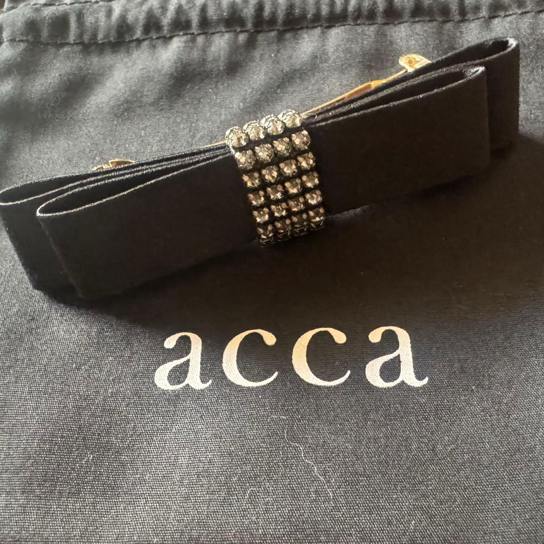 最終価格【美品】acca アッカ リボンバレッタ スワロフスキー