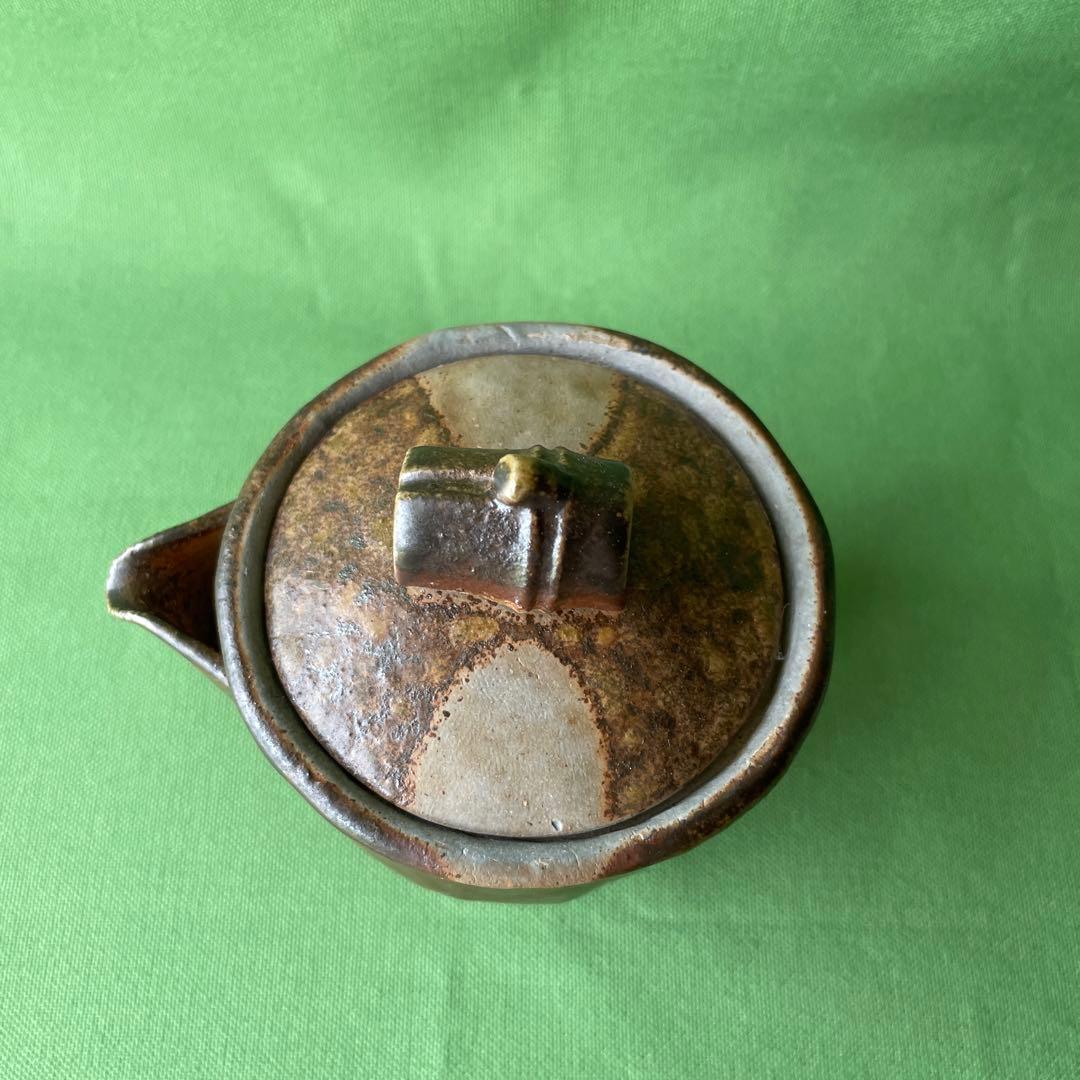 備前焼 手びねり宝瓶 竹摘み 胡麻