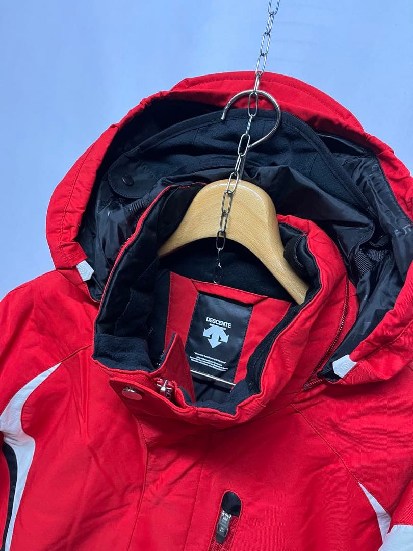 良好 デサント heatnaviメンズ スノボーウエア ジャケット 赤 サイズL