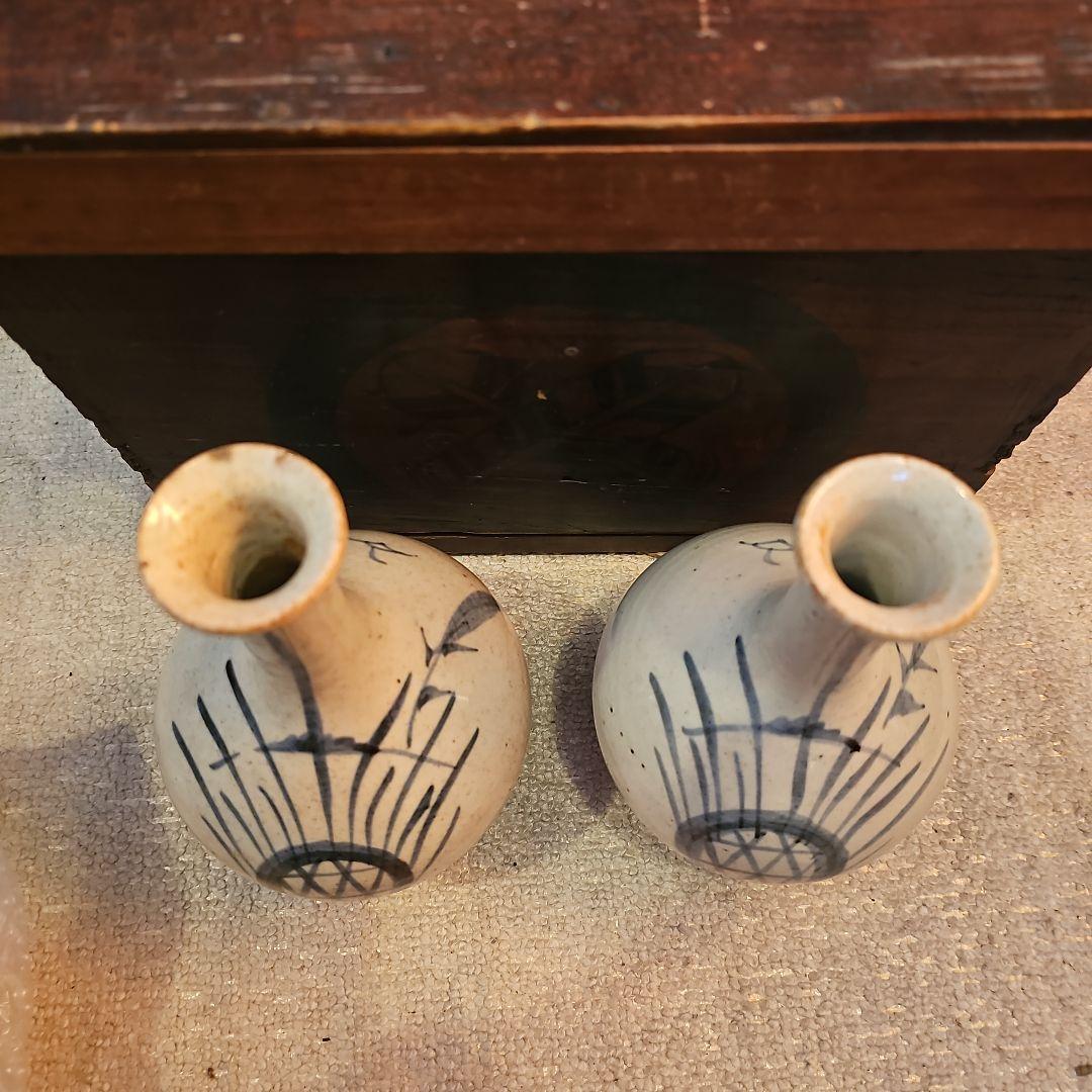 江戸初期から中期 古伊万里徳利(通称パイナップル絵柄)一対