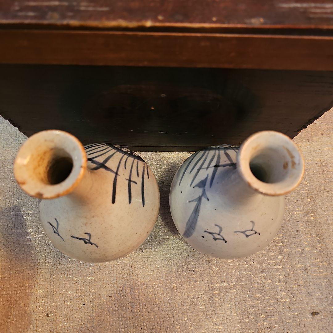 江戸初期から中期 古伊万里徳利(通称パイナップル絵柄)一対