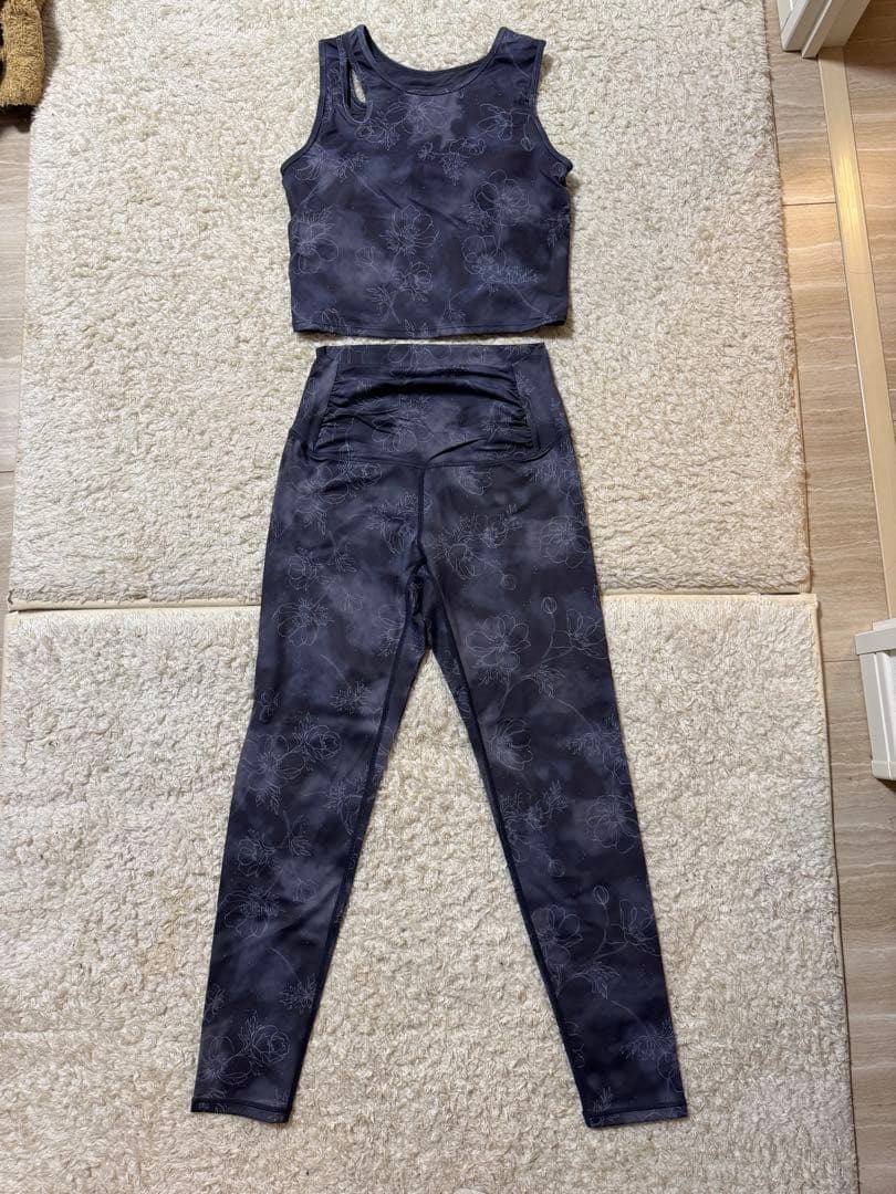 スリング アシンメトリータンクトップ/ウエストギャザーレギンス　L