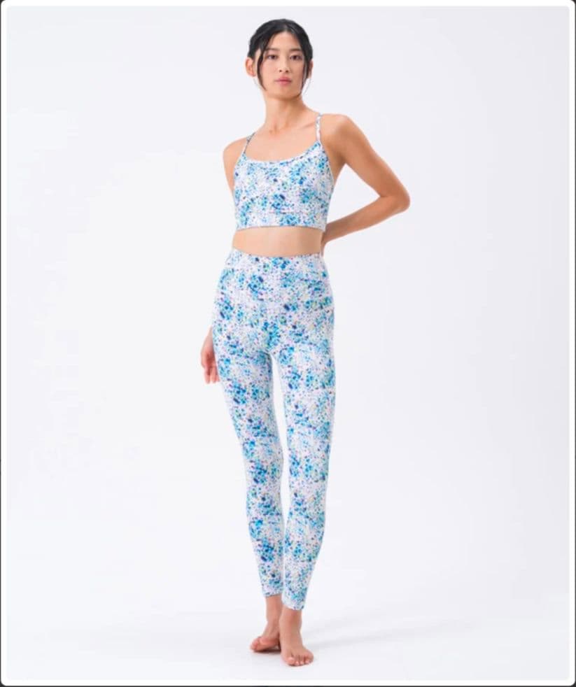 SUKALAフロントギャザータンクトップ付きトリプルセット　ホワイトアクア　LL