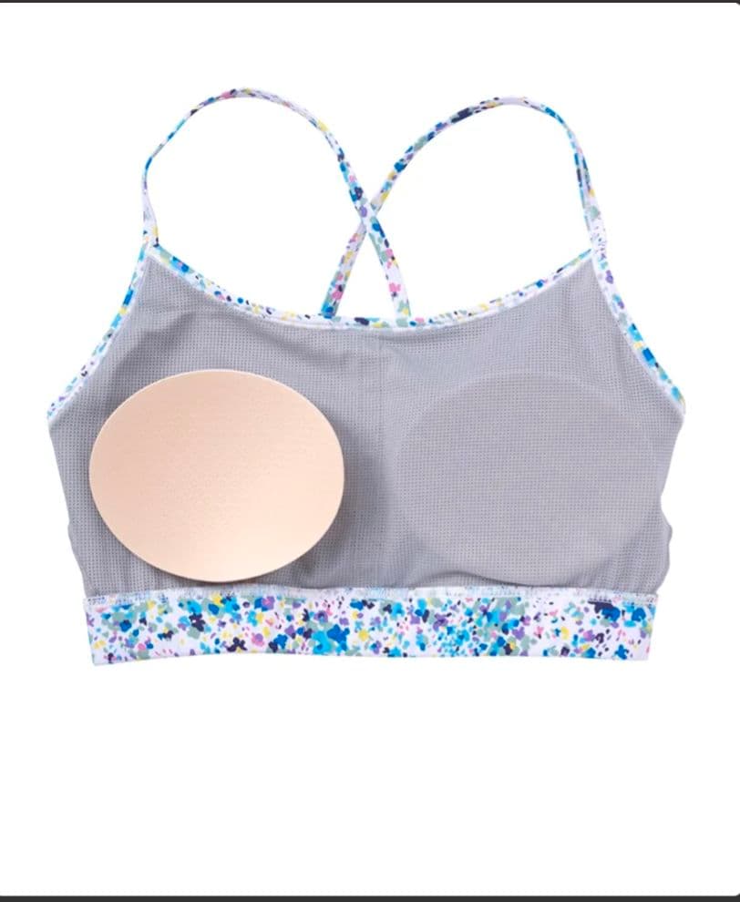 SUKALAフロントギャザータンクトップ付きトリプルセット　ホワイトアクア　LL