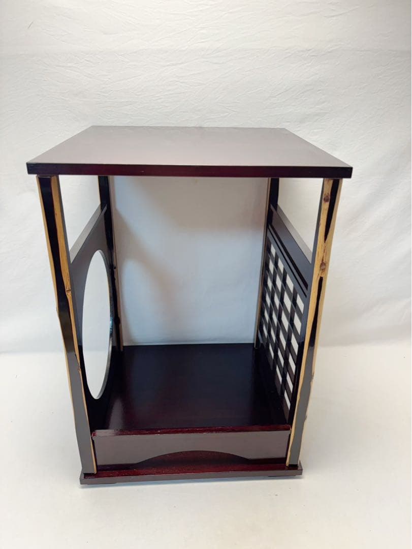 美品 茶道具 塗師 表惠造 木製溜塗 吉野棚 圓能斎好写 組み立式 共箱