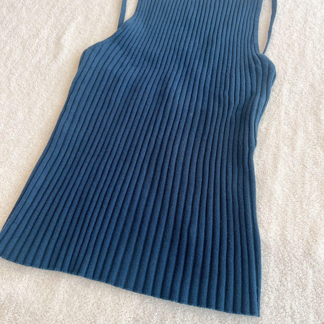 トップス THE SHISHIKUI knit cami | blue grey