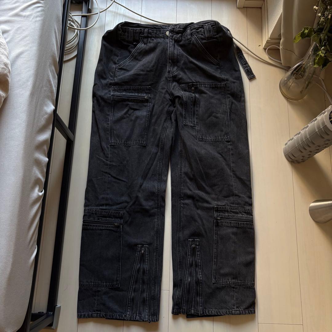 名作 Y/PROJECT 20SS パロットカーゴパンツ ブラック デニム XS