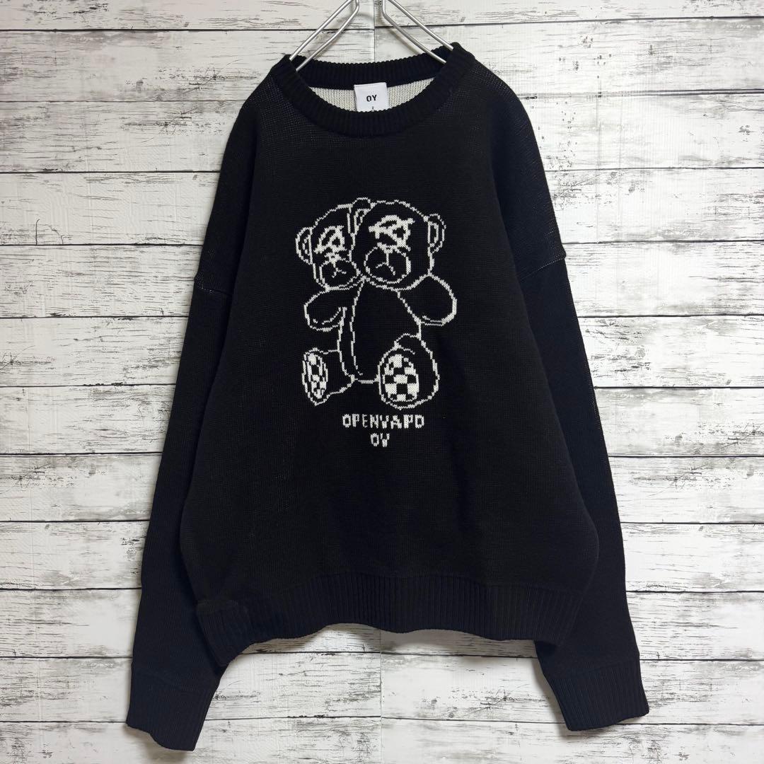 大人気　OY モディファイ　オードリーニット　ベアー　萌袖　ブラック　Lサイズ