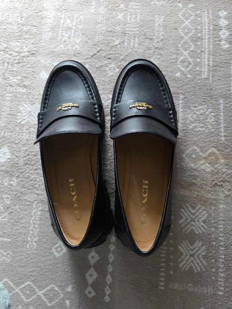 COACH ブラック ローファー 厚底