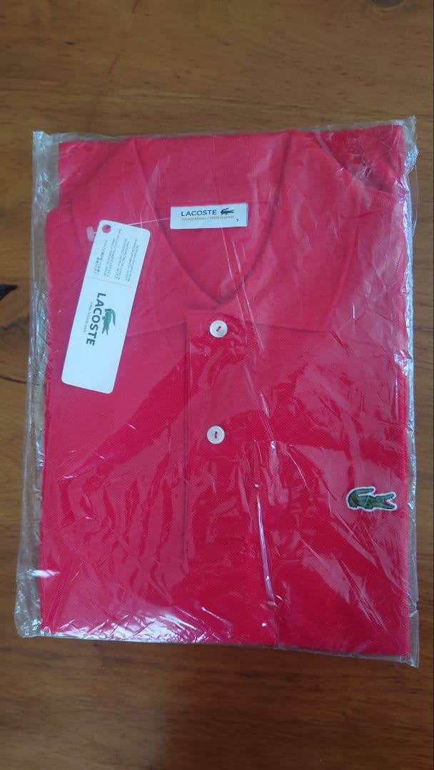 未使用未開封LACOSTE レッド ポロシャツ L1212A サイズ3