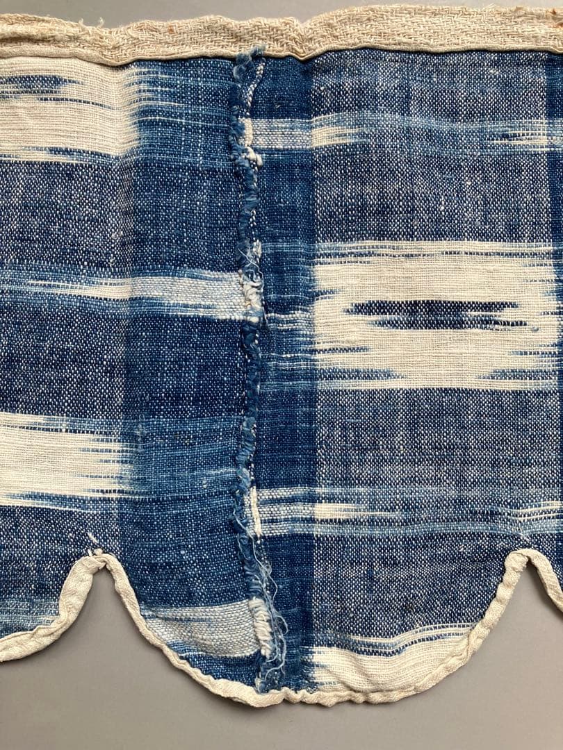 1700年代後期頃　天然インディゴのIKAT リネン　フランス　アンティーク