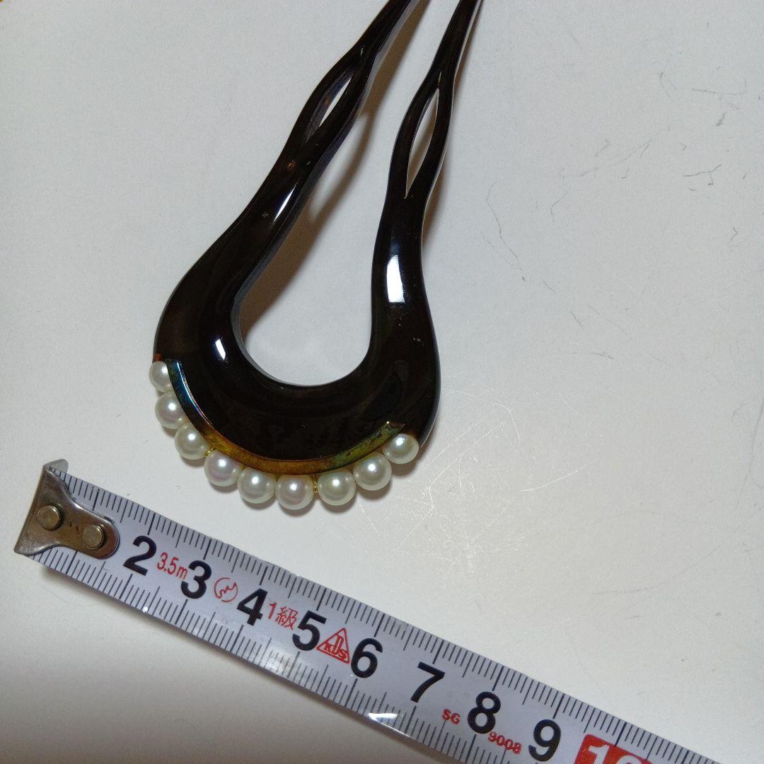 べっ甲に真珠・ゴールドのかんざし