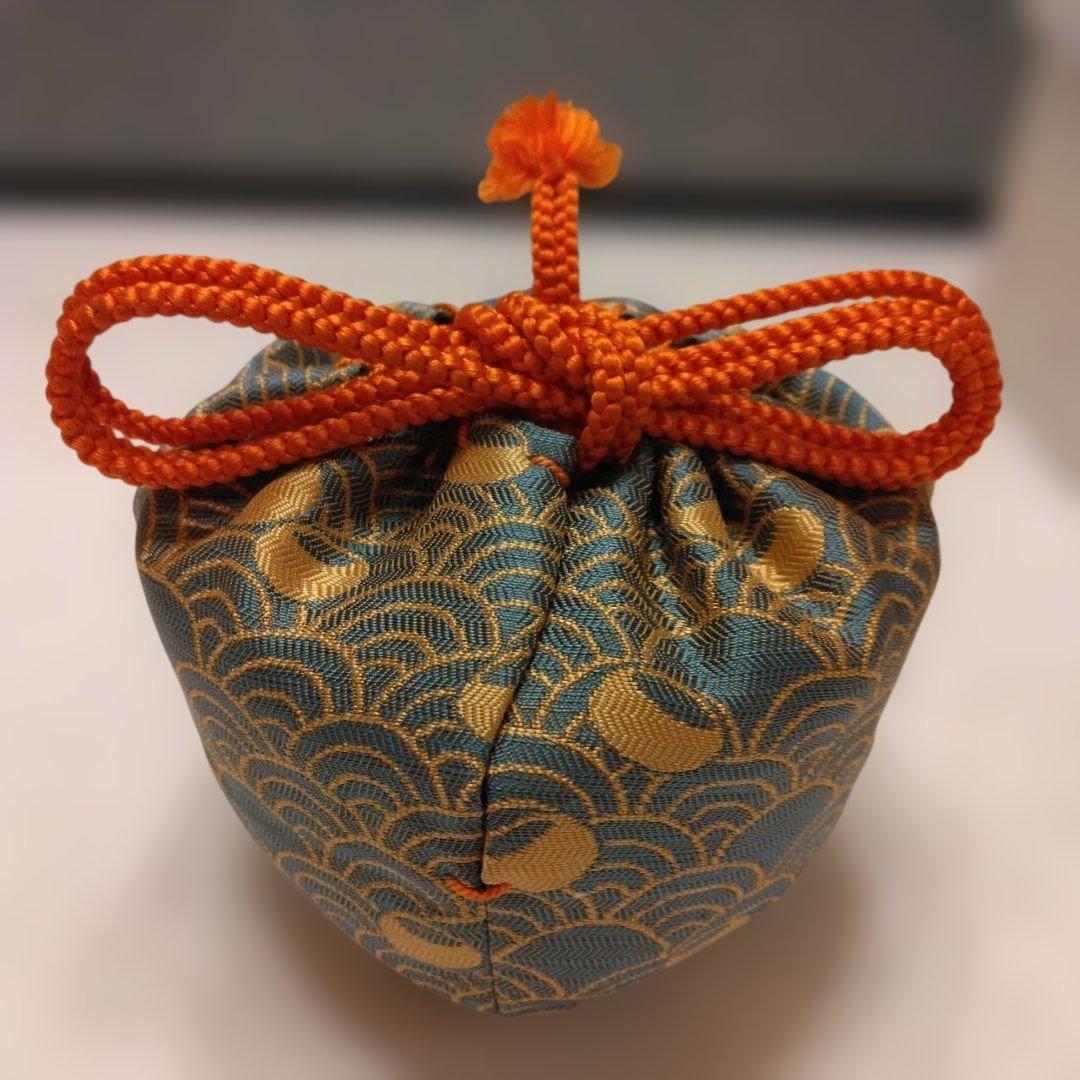 久世宗春 作 老松茶入 割り蓋茶器共箱 仕覆 壺々青海波 本歌写