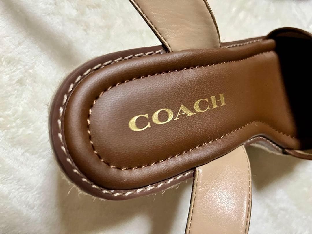 美品❤COACH コーチ エスパドリーユ 24cmサンダル ウェッジソール 箱