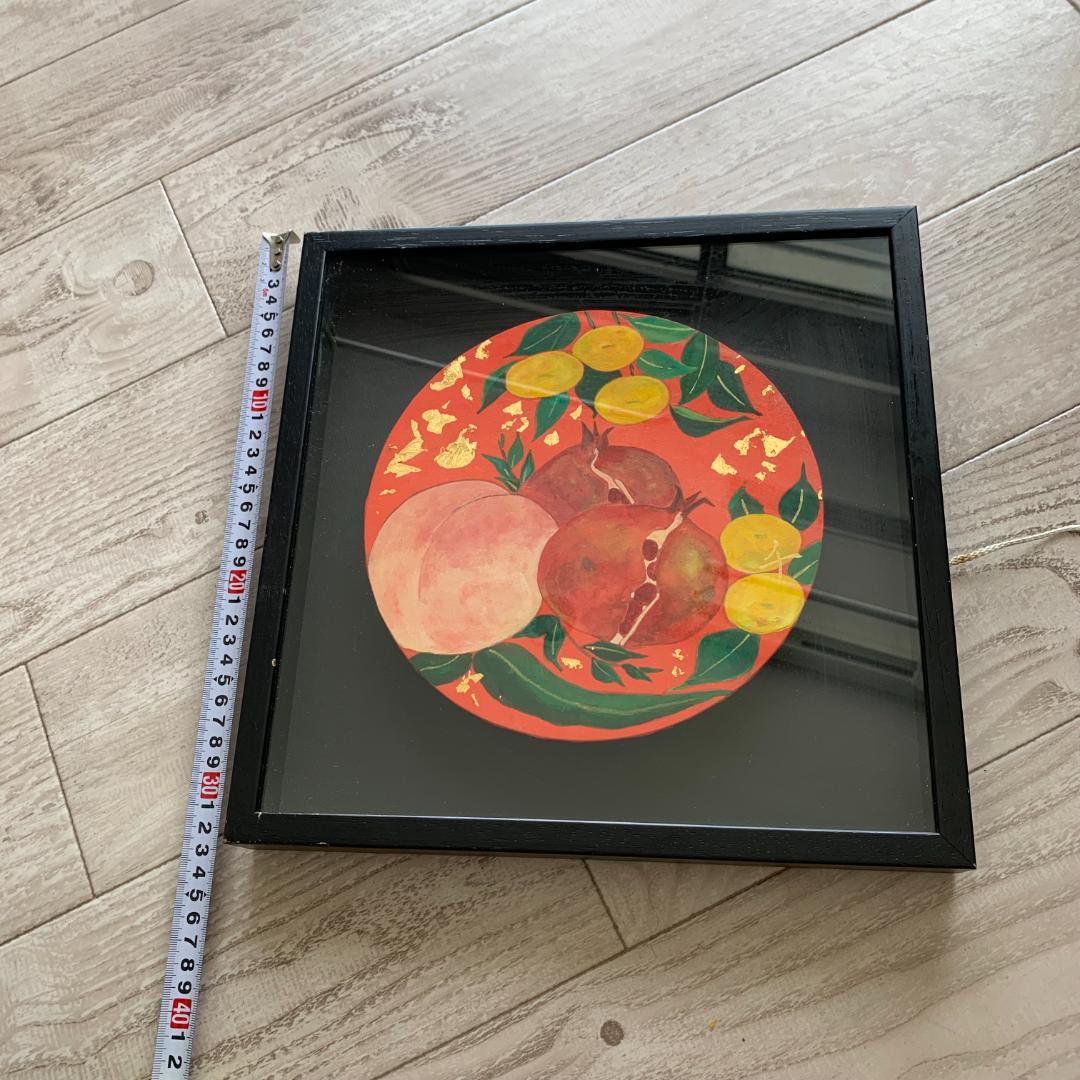 【模写】日本画家　枇杷谷千鶴子　桃　ザクロ　びわ(キンカン)