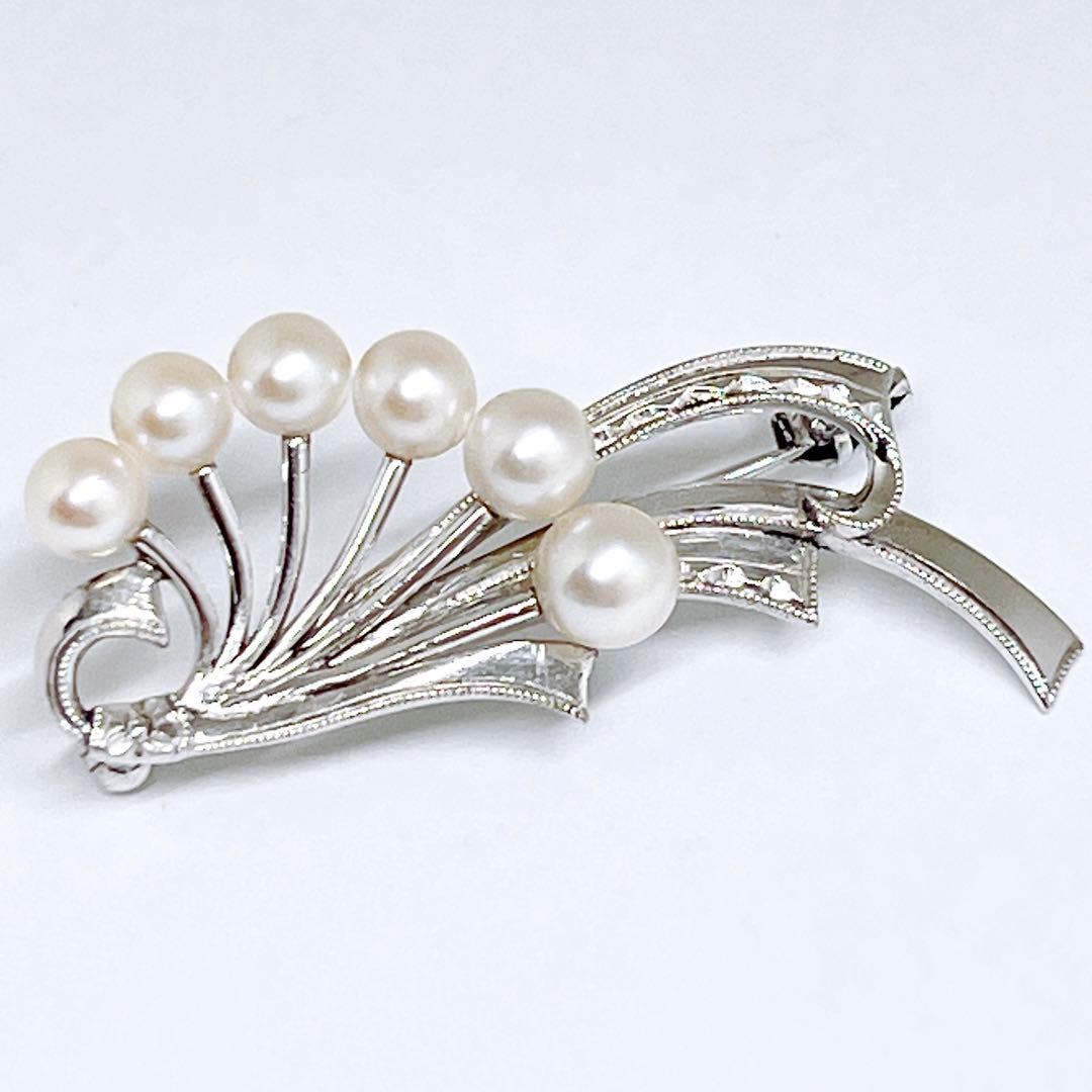 MIKIMOTO ミキモト パール　ブローチ　ヴィンテージ シルバー