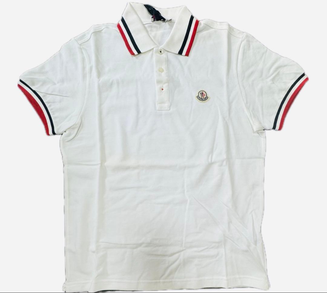 ★新品MONCLER モンクレール半袖ポロシャツ ホワイト