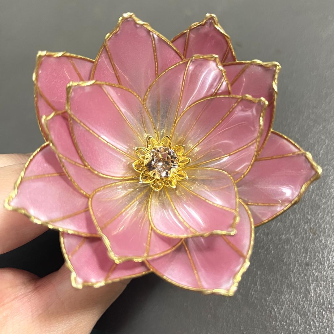 【碧　らくらく便】丸蓮5+つぼみ8セット【ピンクグラデ・ゴールドワイヤー】