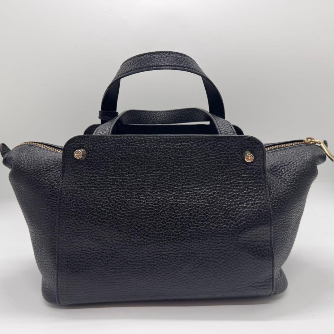 ペッレモルビダ ヴェーラ 2way ショルダーバッグ レザー シボ革 ロゴ 黒