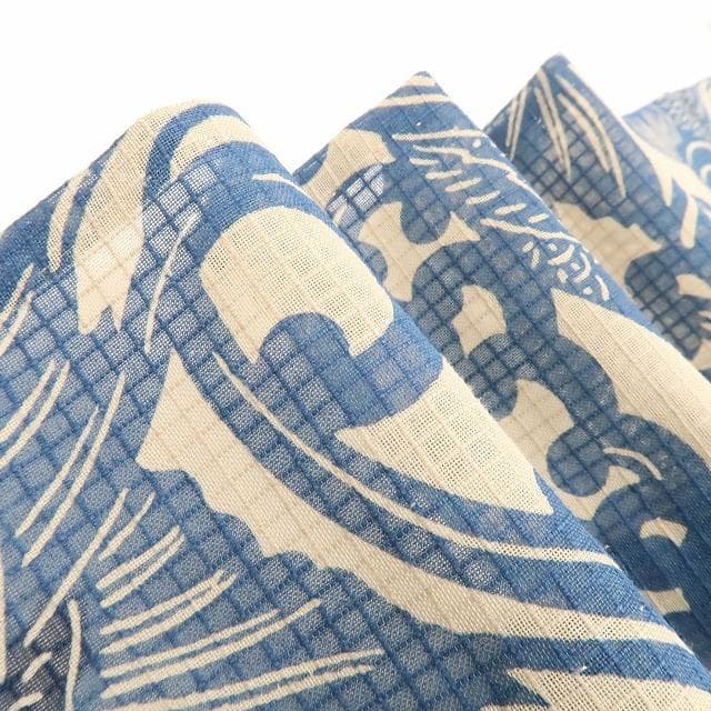 新品 竺仙 流水に鯉 仕立て上がり 夏着物 仕付糸付 綿紅梅 高級浴衣 6219