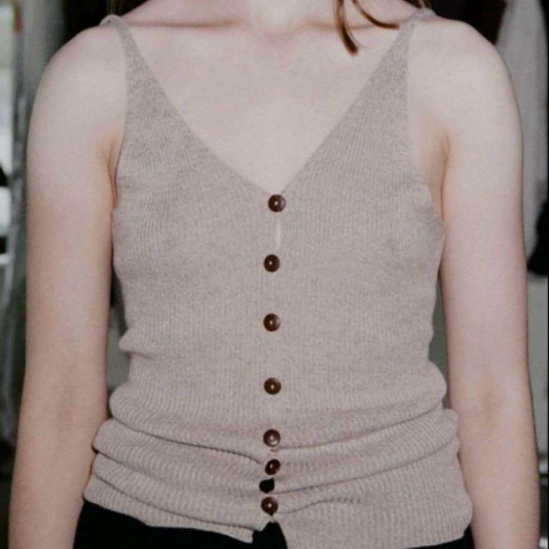 ベースレンジ baserange シルク キャミソール ビスチェ グレー S