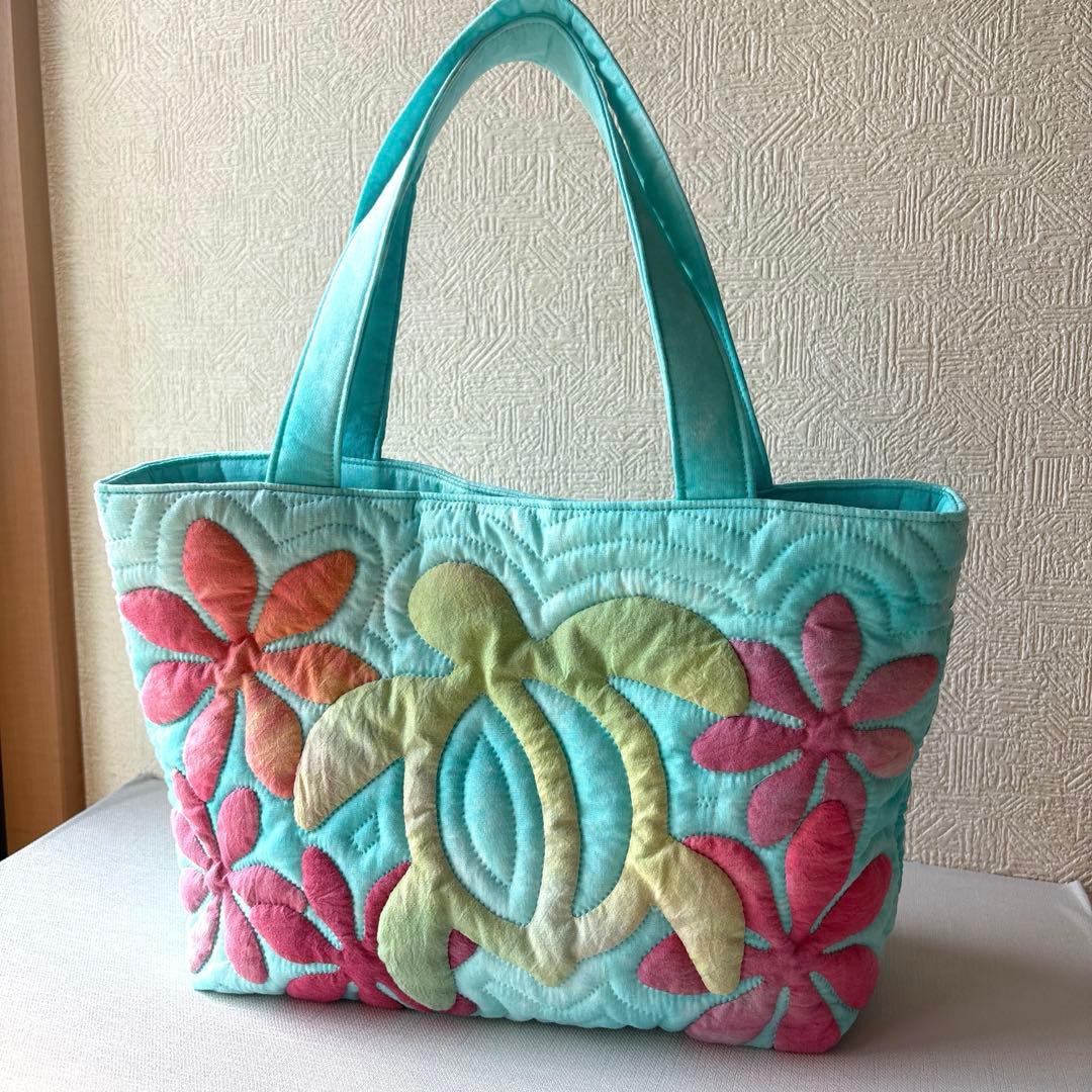 ハワイアンキルト　ハンドメイド　トートバッグ