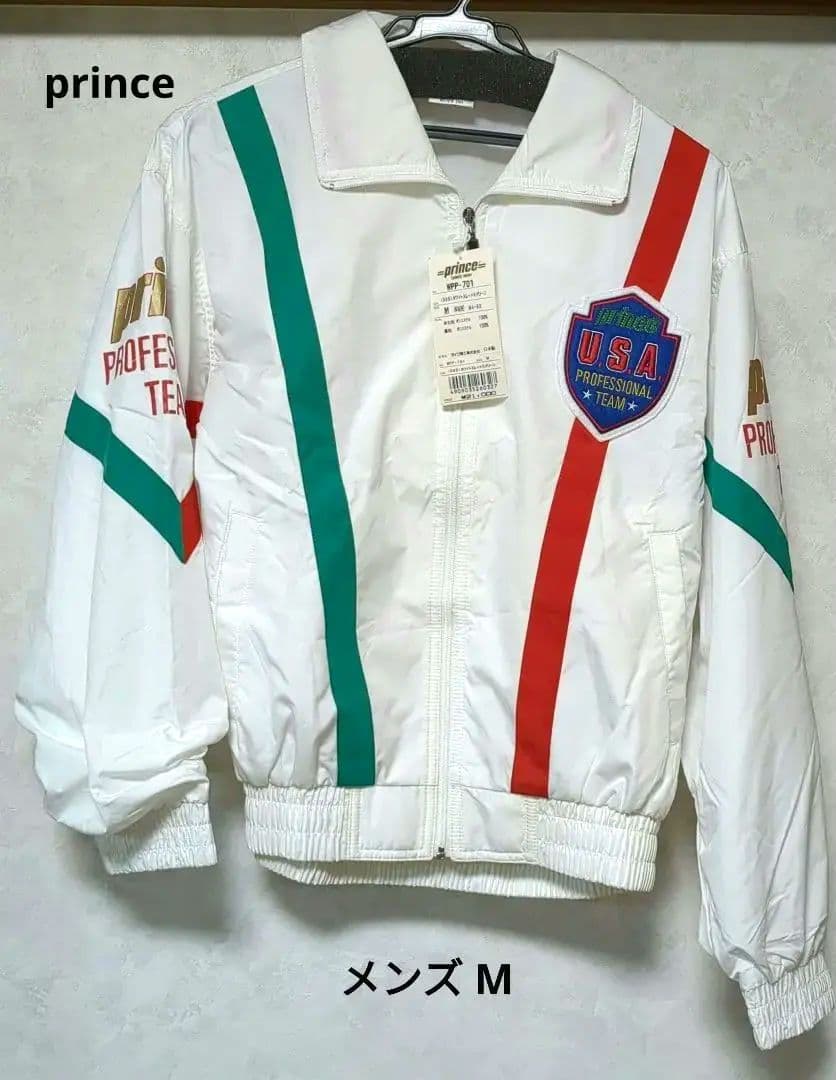 prince テニスウェア メンズ M ホワイト アウター 　ウィンドブレーカー