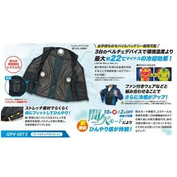 超美品　I'Z ペルチェベストSET II　IZPV-SET2-M　サイズ：M