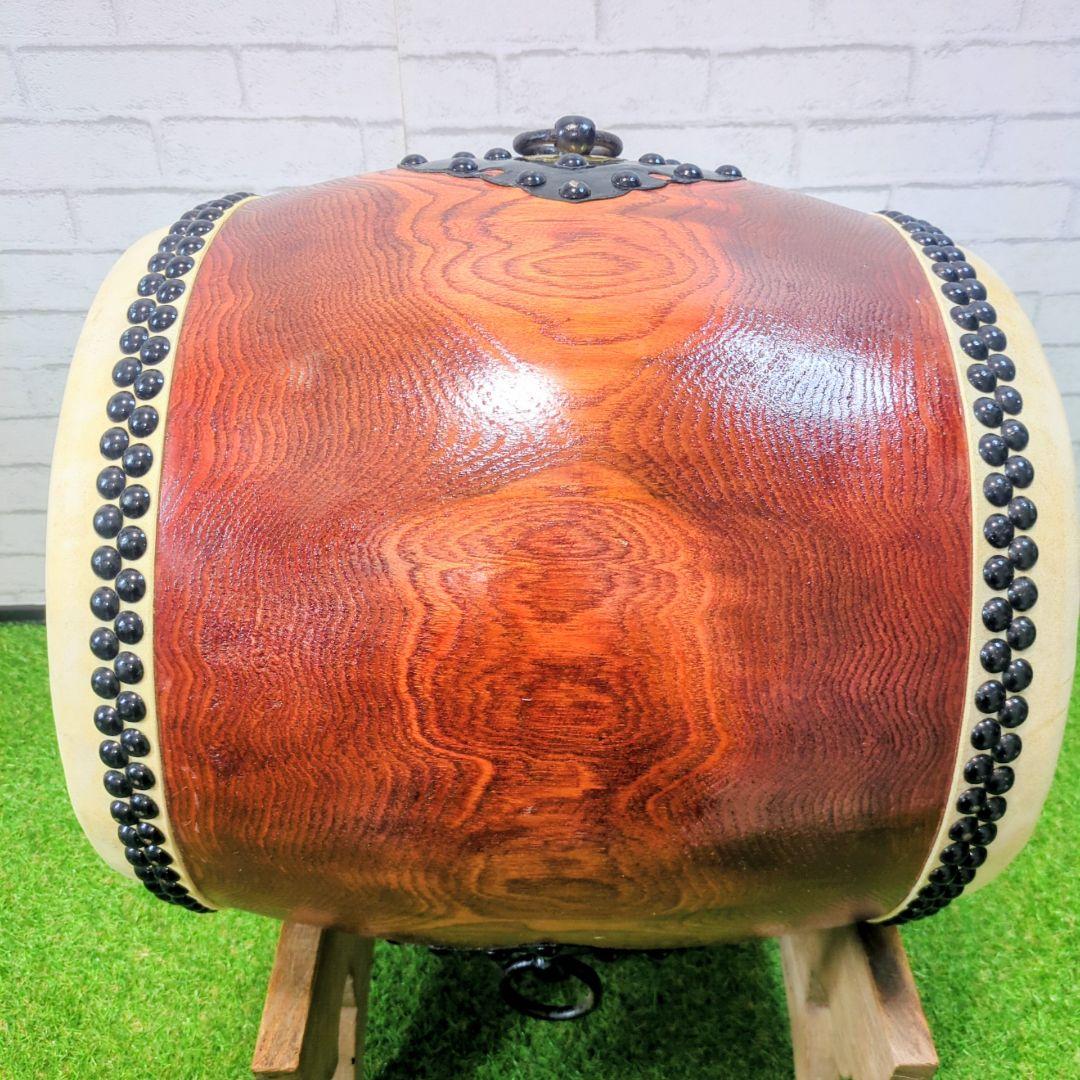 【最高級】和太鼓 1尺1寸 欅（赤欅）一本繰り抜き 如輪杢 希少品