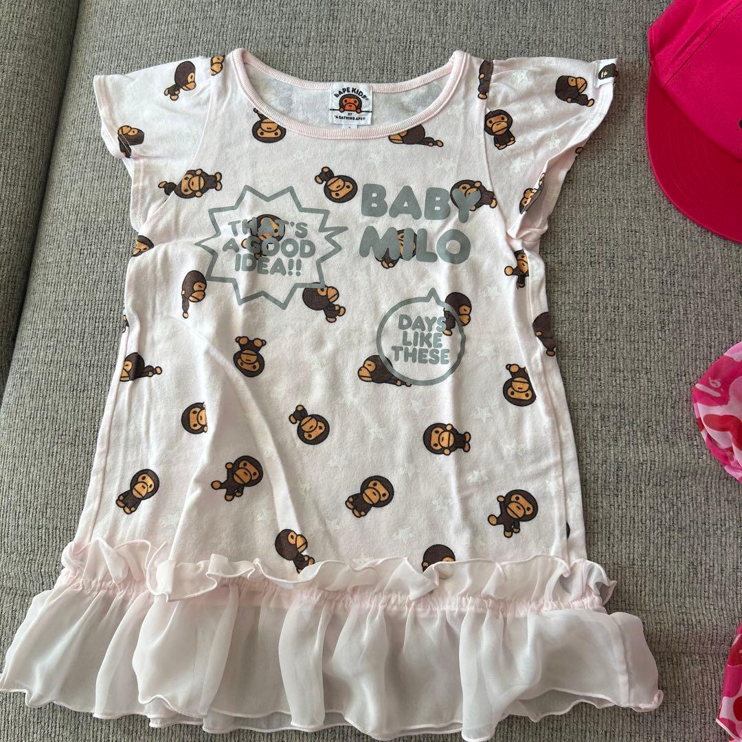 【お買い得 】BAPE KIDS ワンピース +キャップ 3点セット100正規品