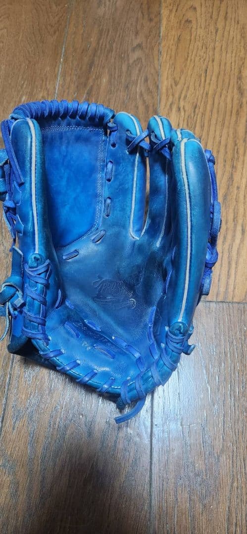 青 レザー 硬式野球グローブ 収納バッグ付き