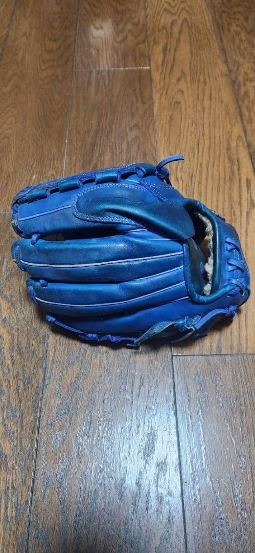 青 レザー 硬式野球グローブ 収納バッグ付き
