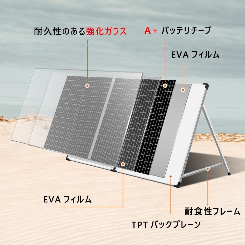 100w ソーラーパネル ポータブル電源充電対応 車用 折りたたみ式