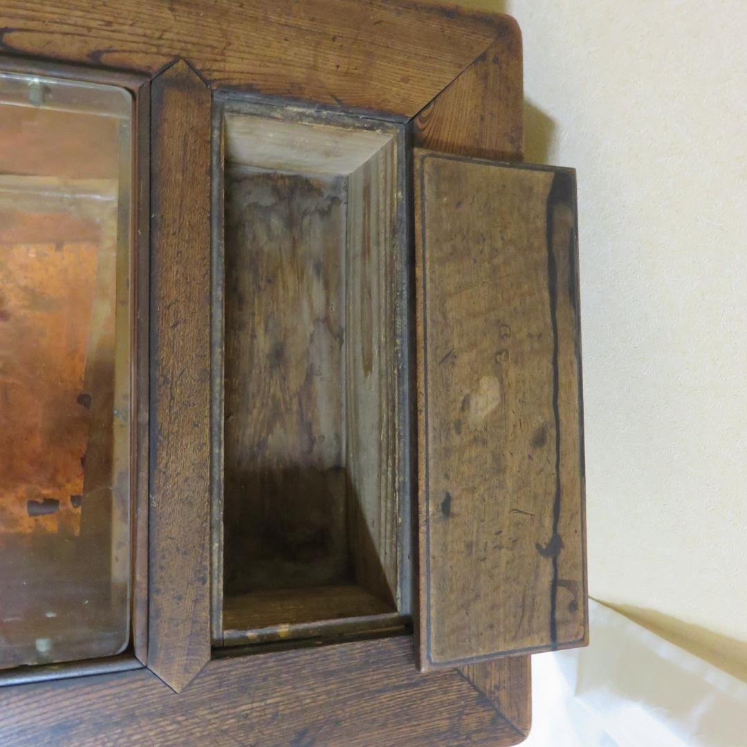 長火鉢 天板ガラス カスタム 蓋つき テーブル ディスプレイテーブル