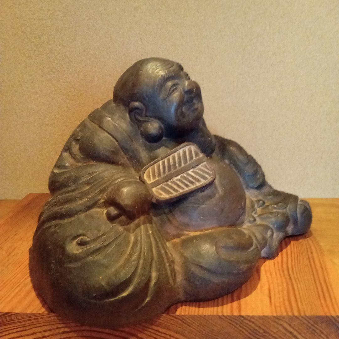 【希少作】 古 楽山焼　床飾 「 布袋象 」　権兵衛 作