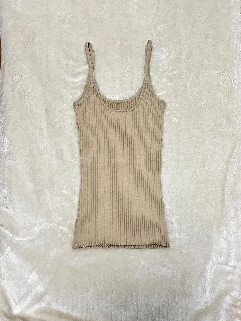 courreges クレージュ リブニット キャミソール