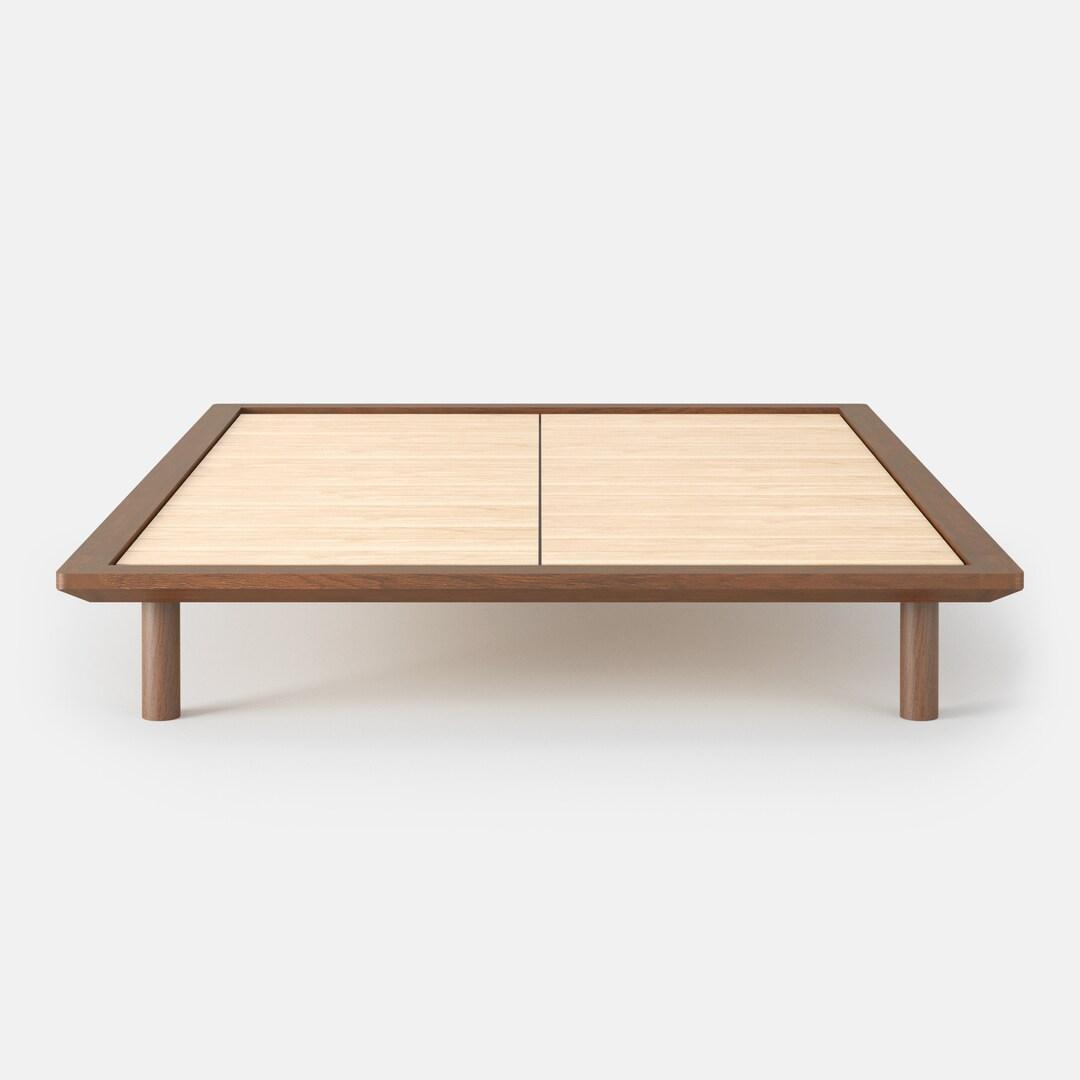 【送料込み】無印良品 ベッドフレーム ダブル ウォールナット 脚付 すのこ