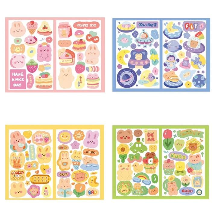 W1270.第二弾☆カラフルアニマル ステッカー 8種セット