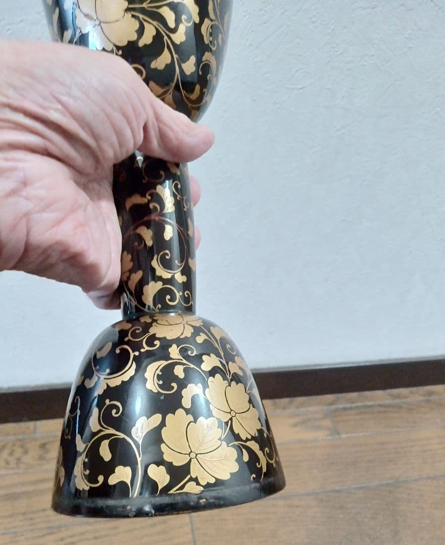 和楽器 小鼓胴 唐草蒔絵