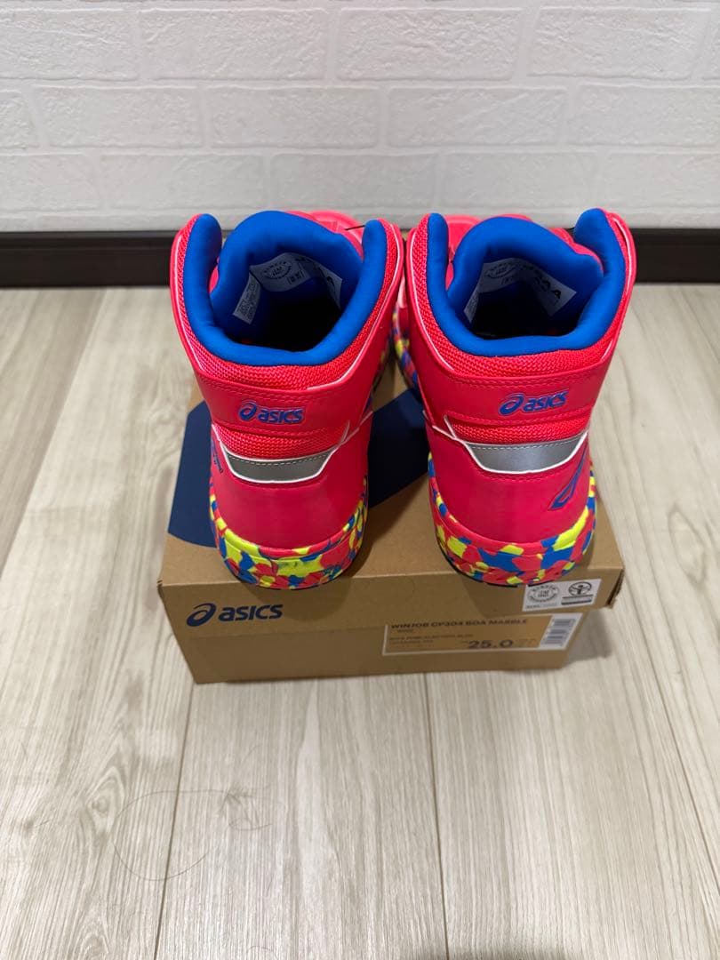 ASICS 安全靴 限定カラーピンク/ブルー ハイカット